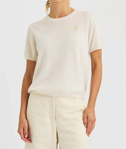 Jojo Cashmere Embroidered Tee