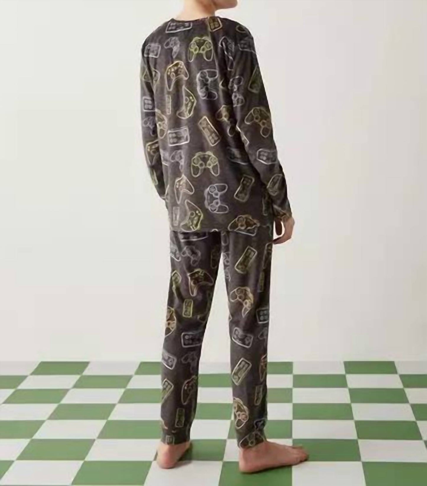 All-over Gaming Print T-shirt And Pajama Set