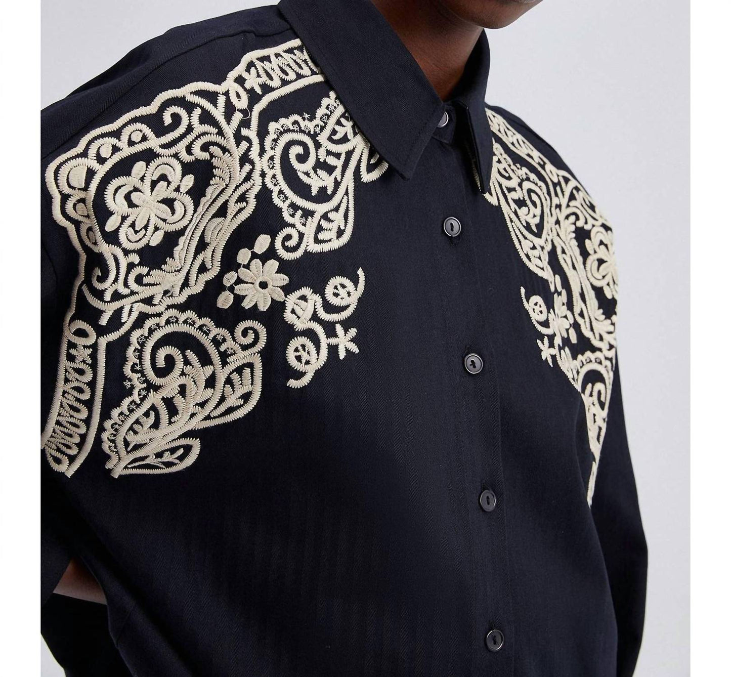 Embroidered Front Oversized Shirt