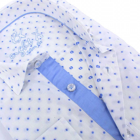 Dot Print Fil Coupé Button Down Shirt