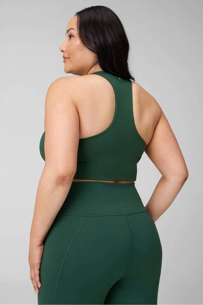Built-in Cropped Bra Tank Top - Plus