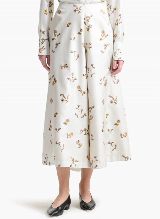 Varda Floral Silk Midi Skirt