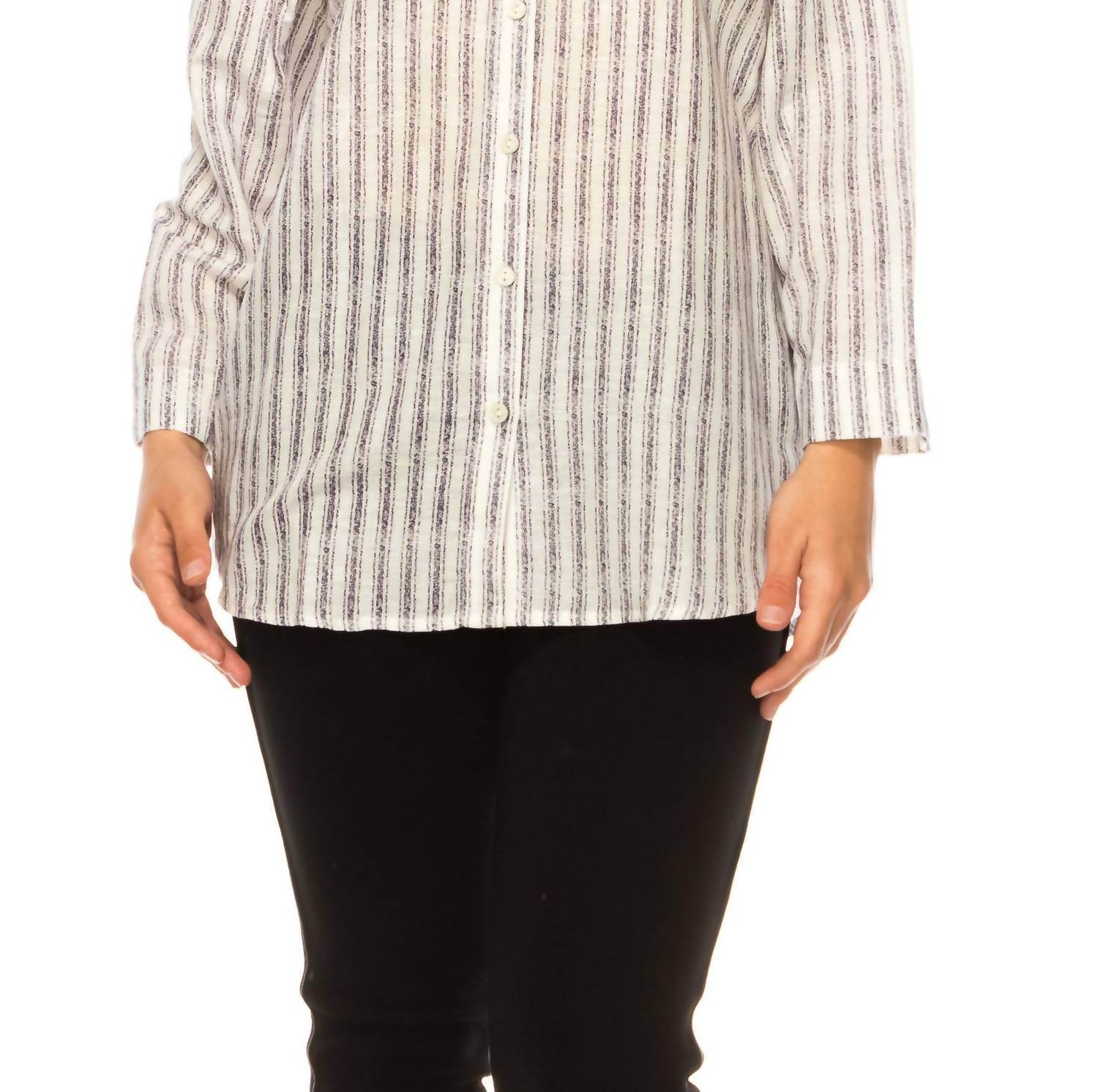 Hester & Orchard - Button Down Long Sleeve Print Top - Rack Hunt