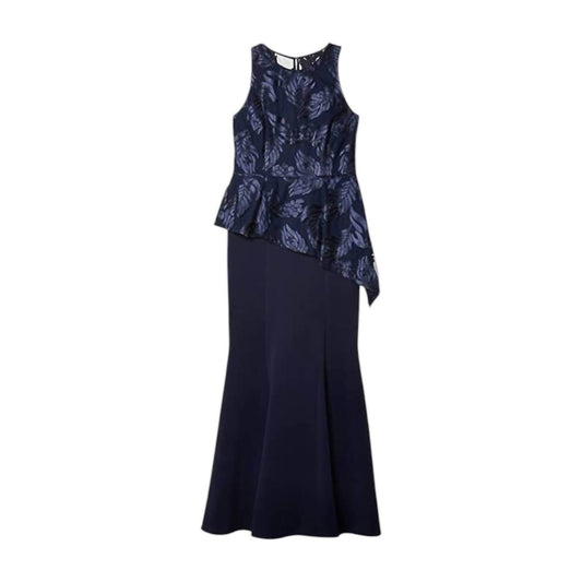 Brianna - Embroidered Peplum Evening Dress - Rack Hunt -