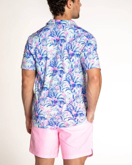 Printed Pima Cotton Short Sleeve Shirt