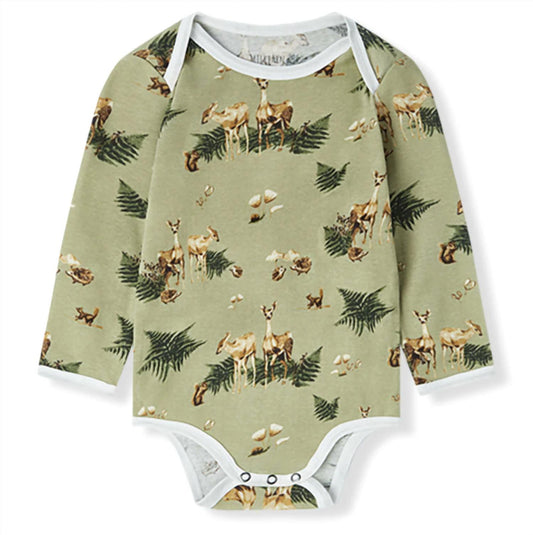 Kid's Forest Party Organic Cotton Long Sleeve One Piece