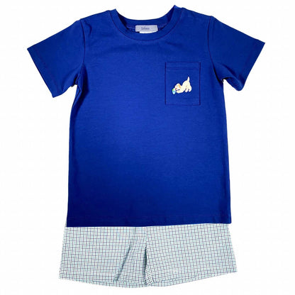 Boys Embroidered Top and Short Set