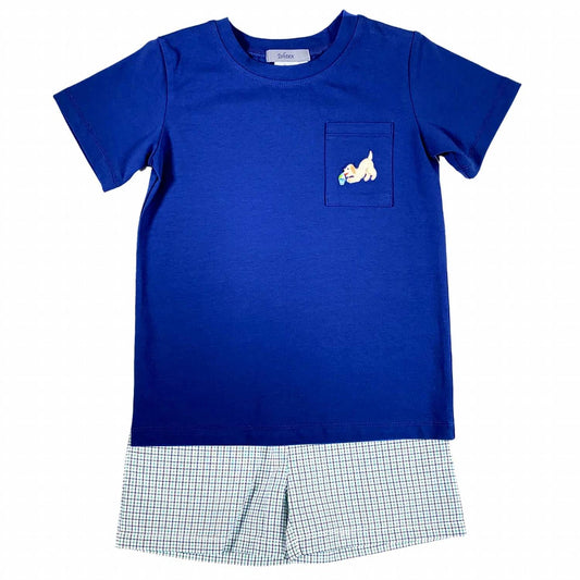 Boys Embroidered Top and Short Set