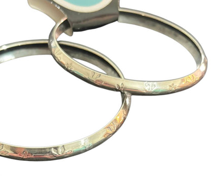 Women's Sterling Stamped Bangles Bracelet
