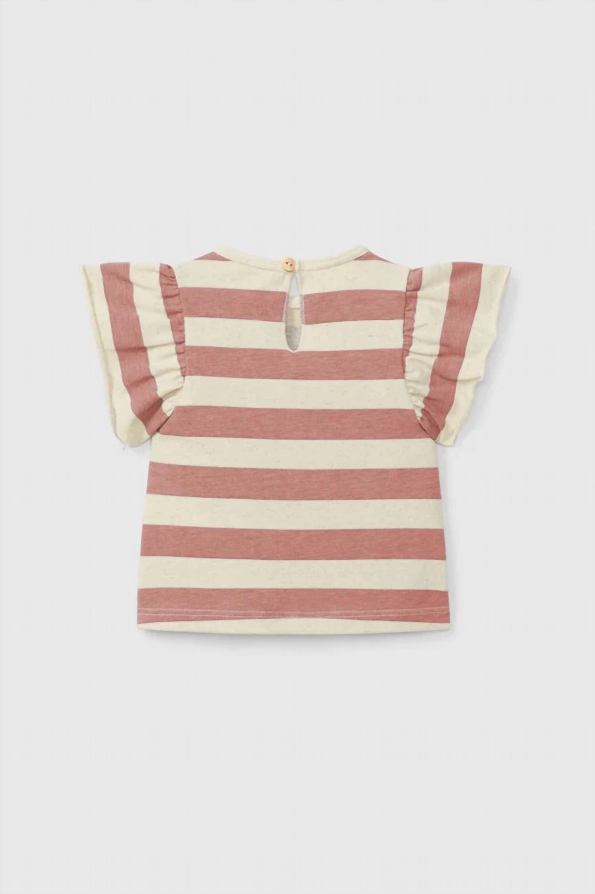 Girls Striped Ruffle T-shirt