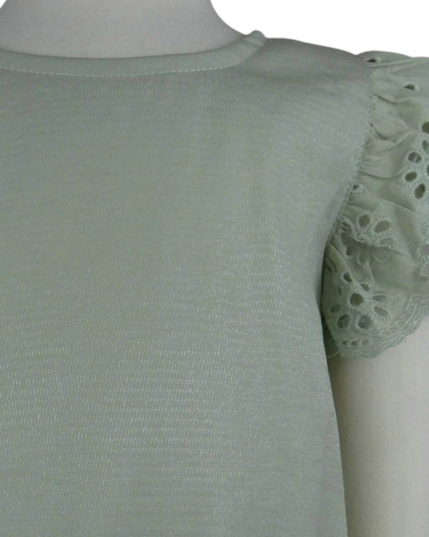 ML Kids - Girls' Eyelet Cap Sleeve Shimmer Tunic Top - Rack Hunt