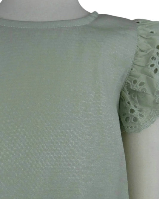 ML Kids - Girls' Eyelet Cap Sleeve Shimmer Tunic Top - Rack Hunt