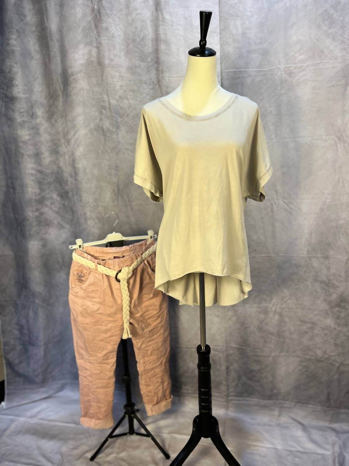 Urban Mangoz - Women's Cotton High Low Short-sleeve Washed Top - Rack Hunt