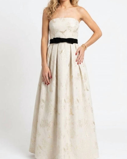 Strapless Dress With Bow Accent