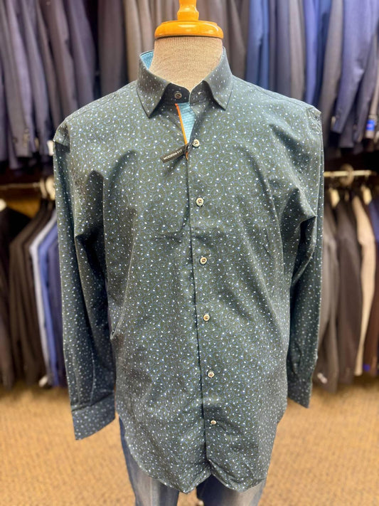 Spazio - Men's Vine Print Sport Shirt - Rack Hunt