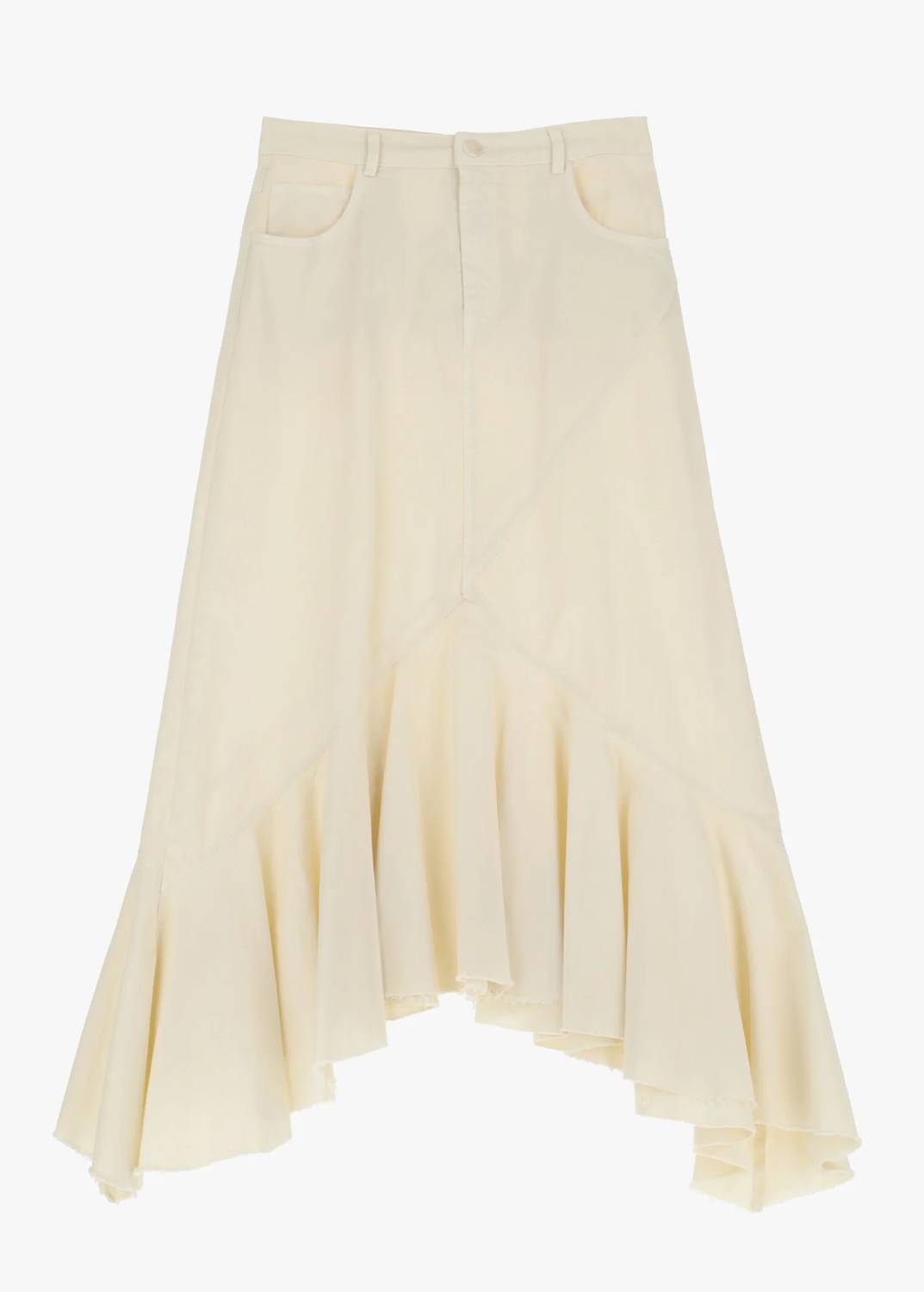Women's Frayed Hem Hi Low Ruffle Skirt