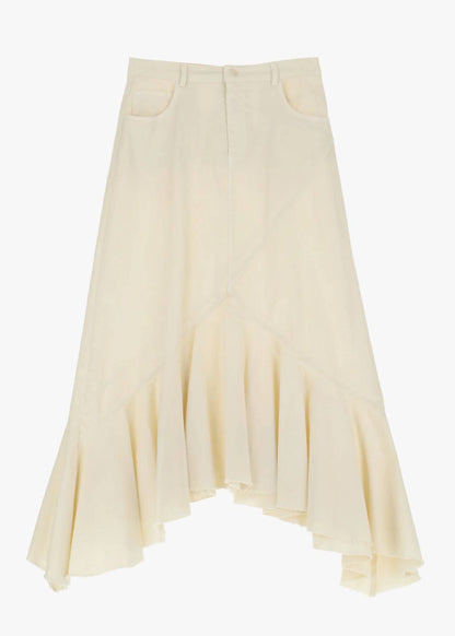 Women's Frayed Hem Hi Low Ruffle Skirt