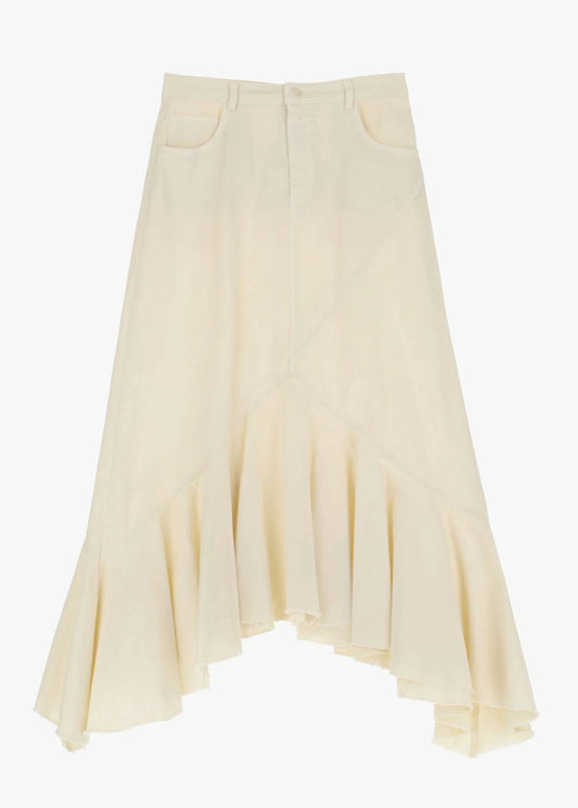 Women's Frayed Hem Hi Low Ruffle Skirt