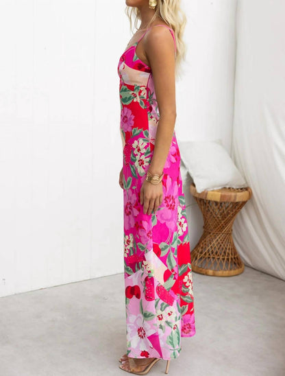 Blushing Garden Patchwork Maxi Dress