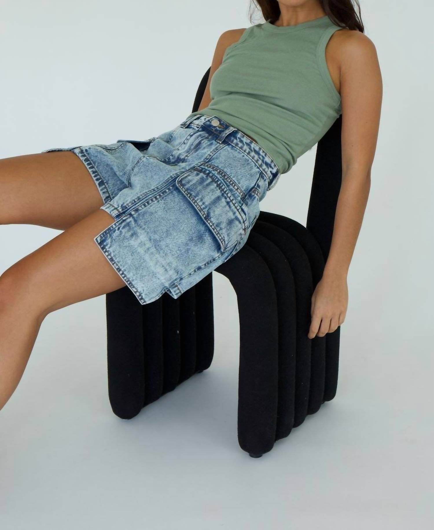 Hustle N Holla - Thea Cargo Denim Short - Rack Hunt -