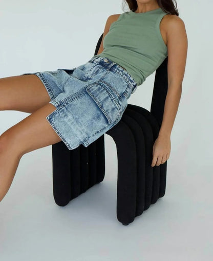 Hustle N Holla - Thea Cargo Denim Short - Rack Hunt