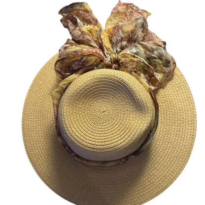 Women’s Floral Scarf Bow Sun Hat