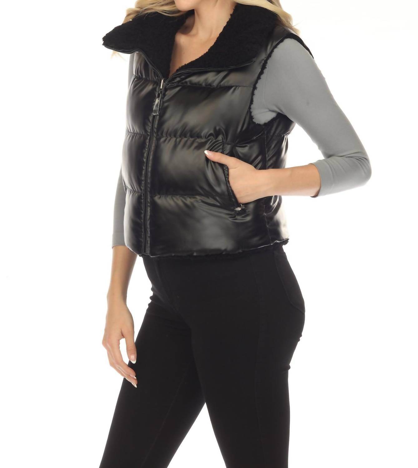 Belle Fare - Lodi Faux Shearling Reversible Vest - Rack Hunt -