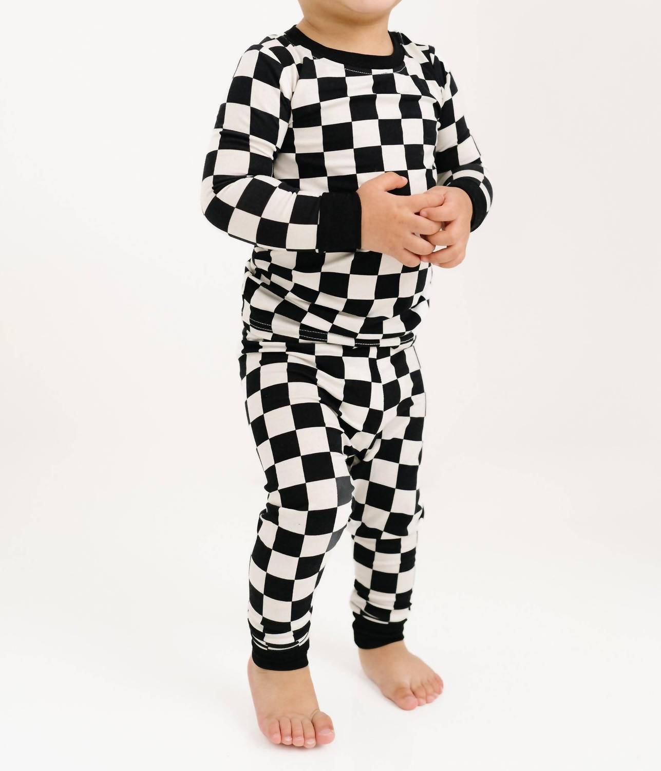 Kid's Checkered Bamboo Set