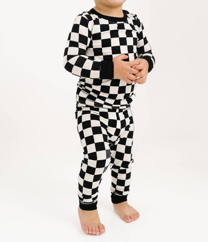 Kid's Checkered Bamboo Set