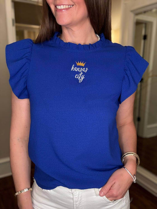 Elby Designs Apparel - Mock Neck Ruffle Blouse - Rack Hunt