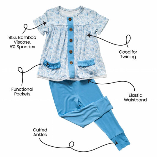 Kids Lexi Bamboo Short Sleeve Tunic Legging Set