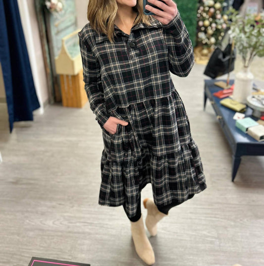 Plaid Midi Dress