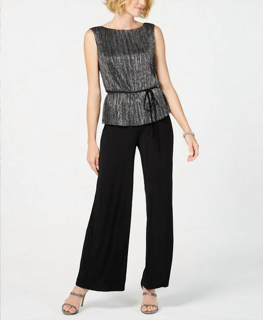 Metallic Sleeveless Jumpsuit
