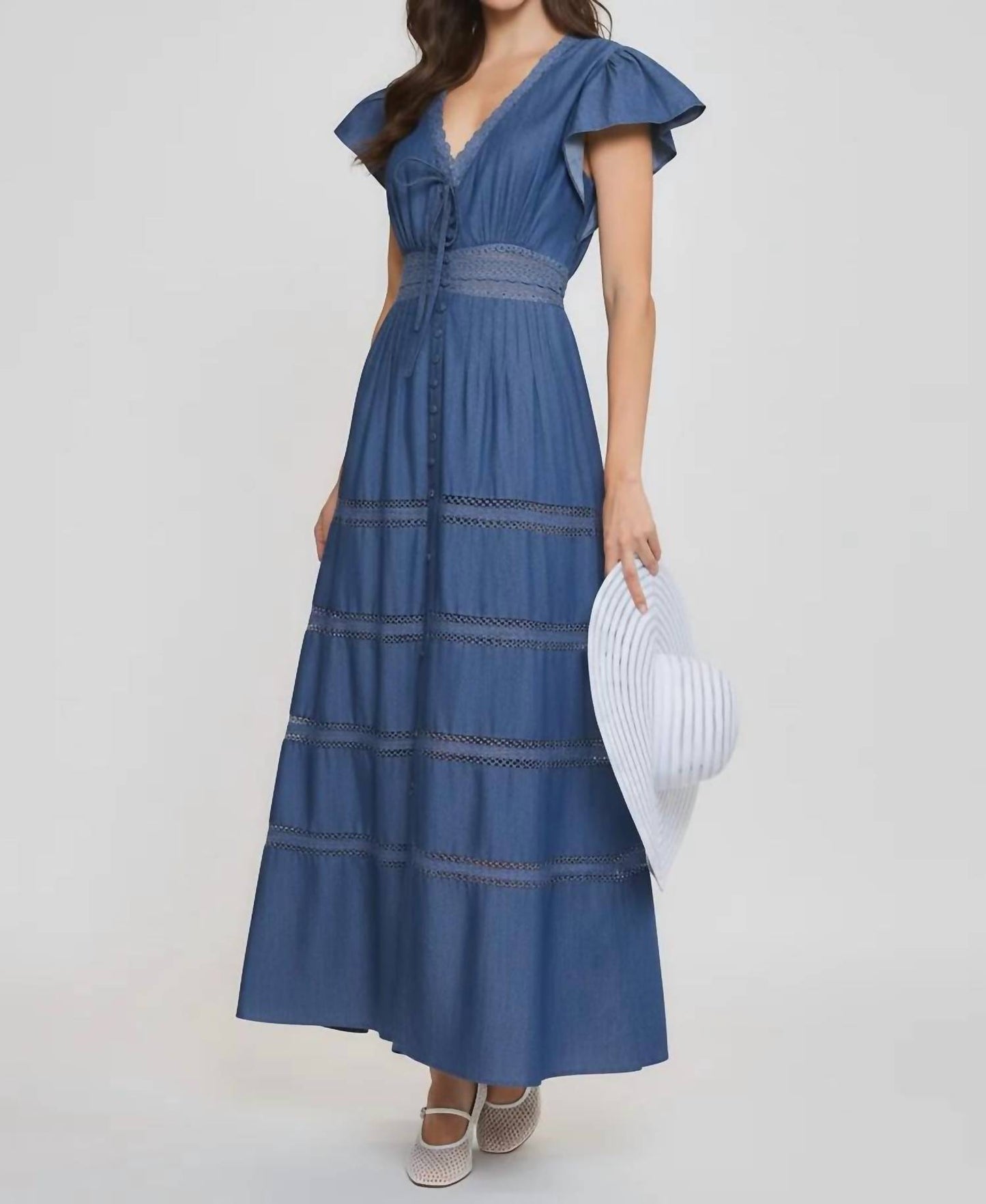 Denim Chambray Maxi Dress