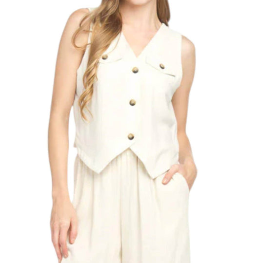 Mimi K - Linen Vest - Rack Hunt -