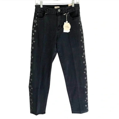 Camila Coelho - Women's Crystal Detail High Rise Jeans - Rack Hunt