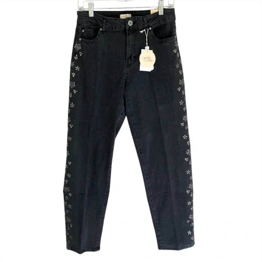 Camila Coelho - Women's Crystal Detail High Rise Jeans - Rack Hunt -