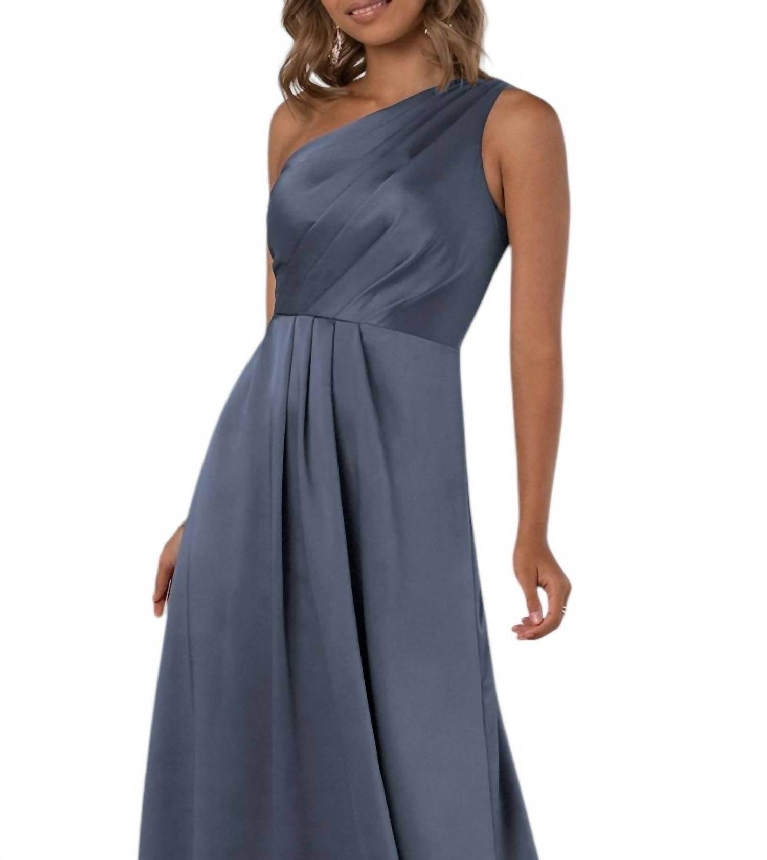 Sorella Vita - One-Shoulder Charmeuse Bridesmaid Dress with Subtle Pleats - Rack Hunt