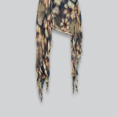 Women's Petal Moon Printed Asymmetric Skirt