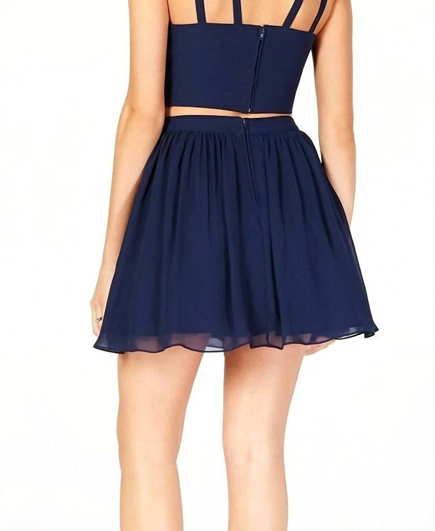 Zippered Sheer Lined Mini Party Circle Skirt