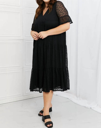 Lovely Lace Tiered Midi Dress