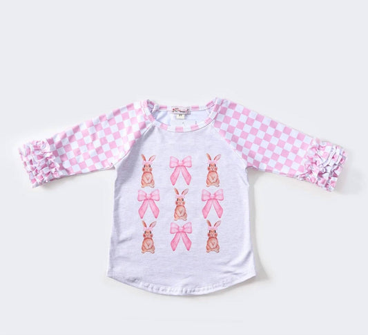 Kids Bunny Bows Raglan Tee