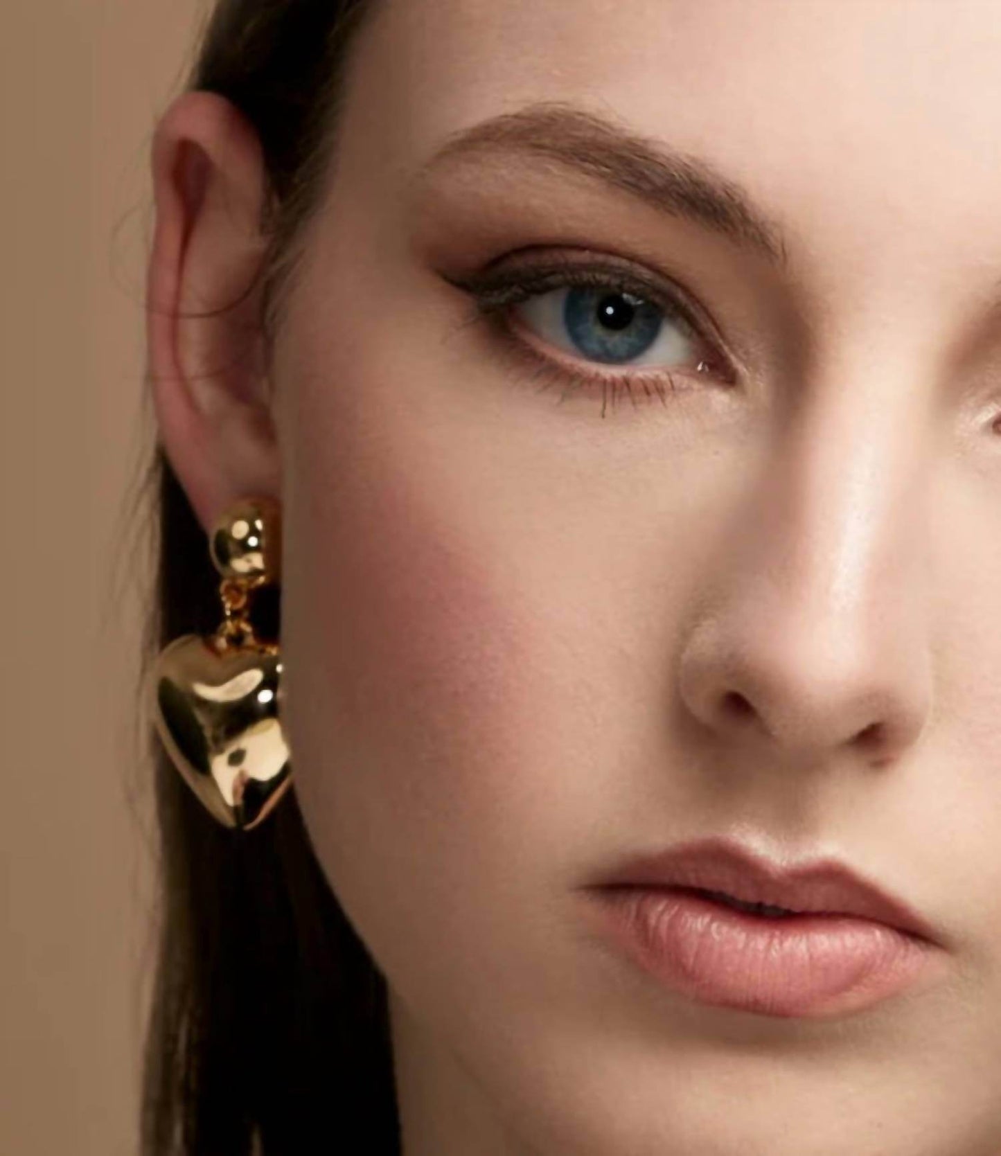 Rho - Women's Puffed Heart Drop Earring - Rack Hunt -