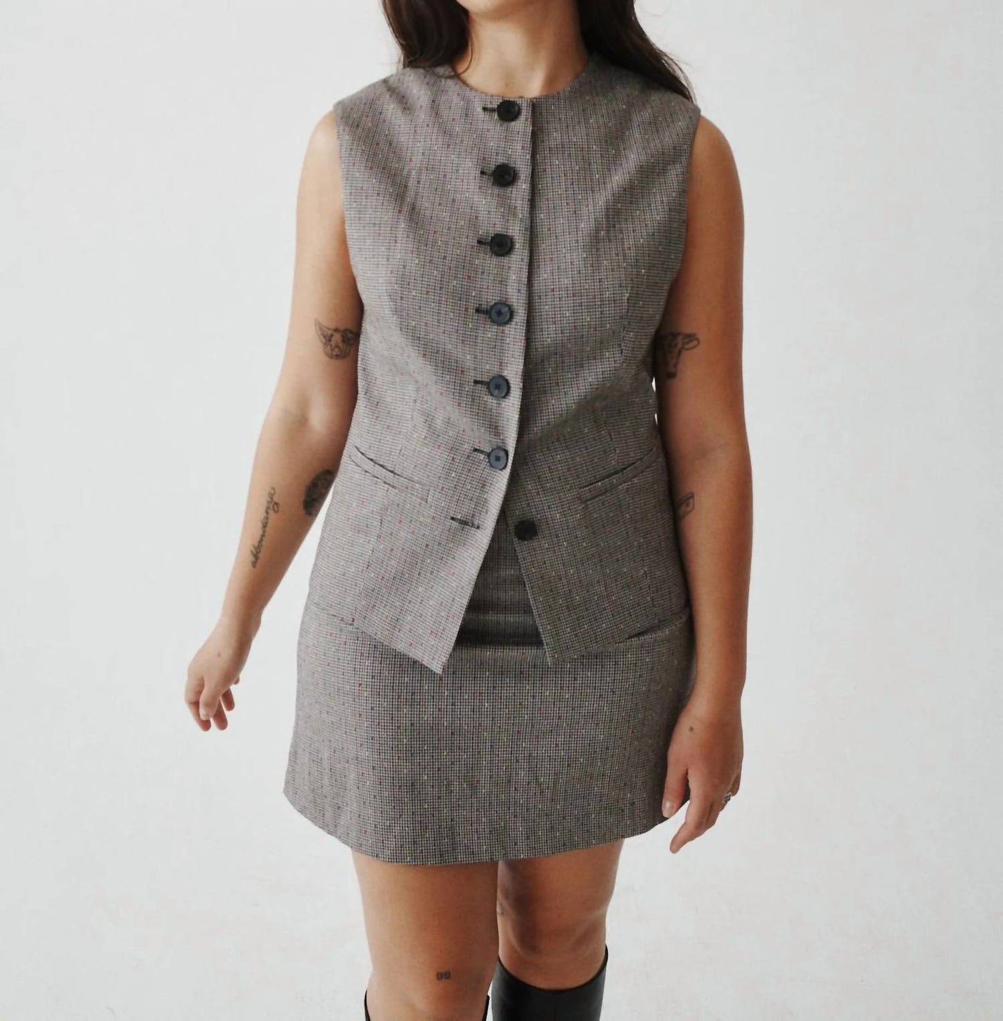High Neck Waistcoat Top