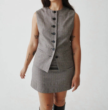 High Neck Waistcoat Top