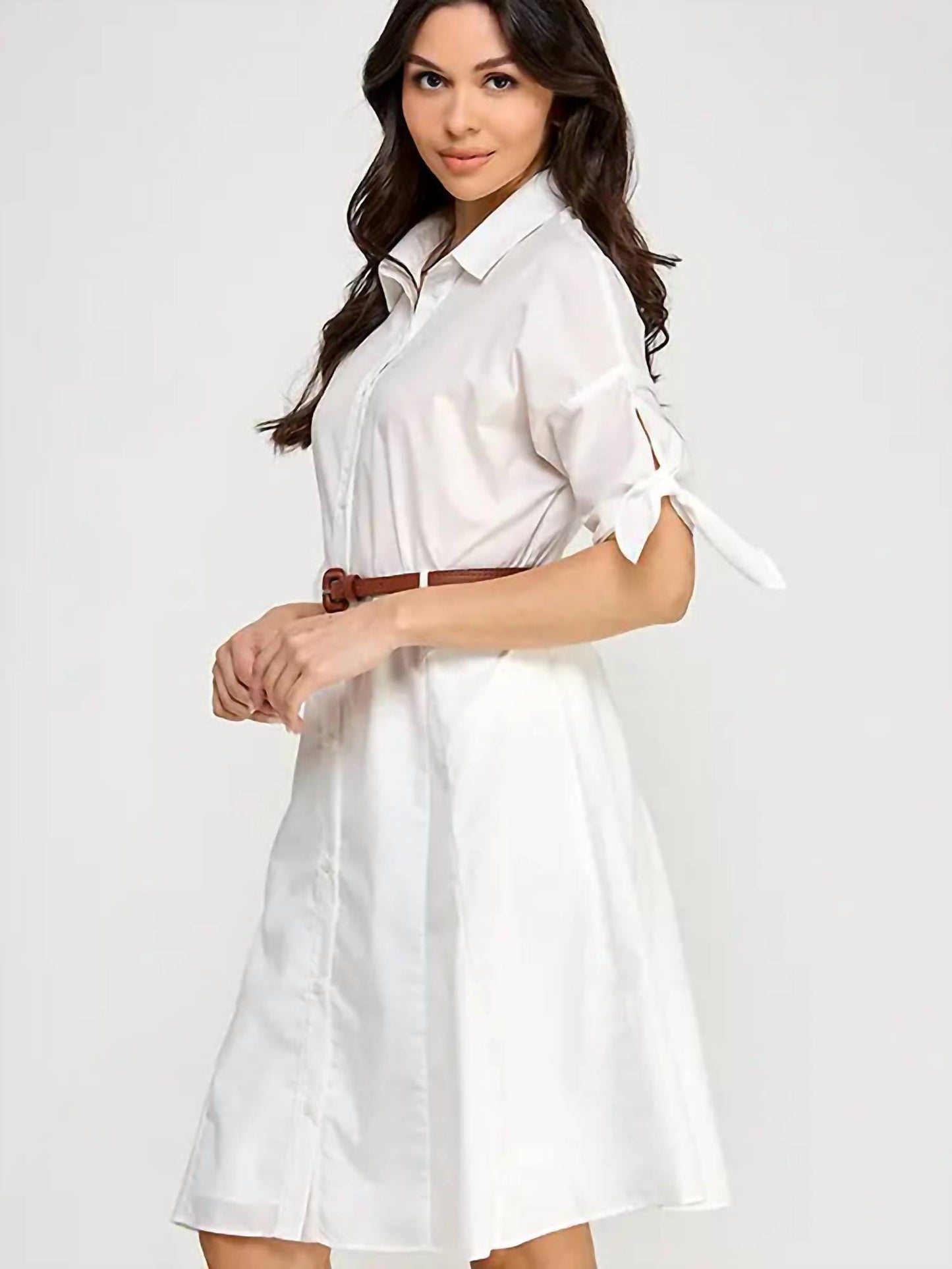 Solid Belted Mini Dress