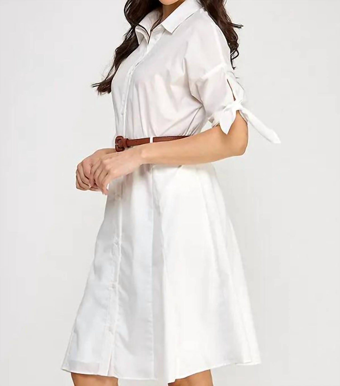 Solid Belted Mini Dress