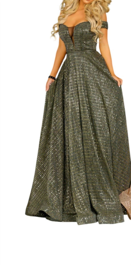Luxury Off Shoulder Evening Gown