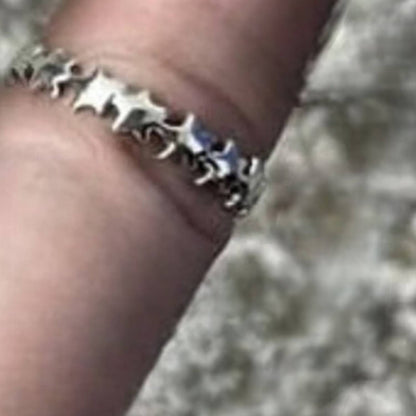Women's Star Stamped Sterling Band Ring
