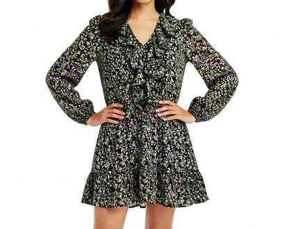 INFLUENCE - Chiffon Floral Flowy Mini Long Sleeve Dress - Rack Hunt
